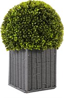 17' Artificial Boxwood Topiary Potted Plant Decor