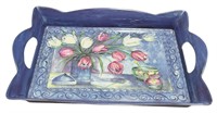 Acrylic Tray w/ Floral Design