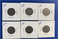 1929,30,31,32,33,34 CAN nickles $0.05