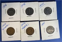 1941,42,43,44,45,46 CAN nickles $0.05