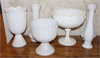 6pc Vintage Milk Glass Collection