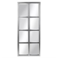 17"" x 42"" Framed 8-Pane Wall Mirror Silver