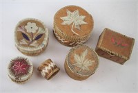 LOT OF ABORIGINAL QUILL BOXES