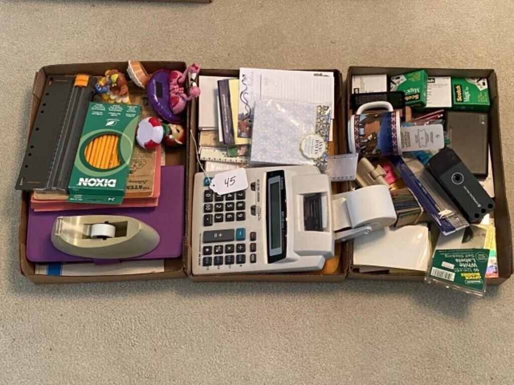 3 Flats of Assorted Office Supplies, Etc.