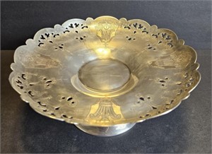 Vintage Silver Plate  Pedestal Dish