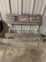 Vintage Coca-Cola Metal & Wood Park Bench
