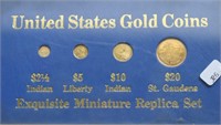 10 K GOLD REPLICA MINATUIRE COINS