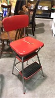 Vintage Costco kitchen step stool, seat cushion