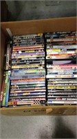 Box lot of about 63 movie DVDs including Blue