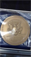Treasury Mint presidential bronze medallion, in