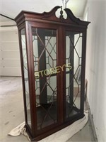 5 Tier Glass China Cabinet w/ Lights - 46 x 16 x 8