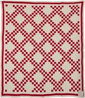 Vintage Irish Chain, bed quilt, 75" x 85"