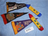 3 Pencil Pennants and 2 Holders