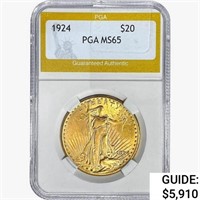 1924 $20 Gold Double Eagle PGA MS65