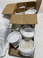 2 boxes white 10 ounce plastic bowls