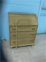 Drop front desk with 3 drawers