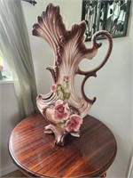 Capodimonte porcelain- large pitcher vase 26"