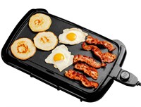 OVENTE Electric Griddle with 16 x 10 Inch Flat Non