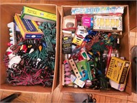 Two boxes of Christmas lights, many strands,