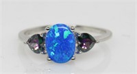 Blue Opal & Mystic Topaz Ring