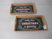 (2) Giftcraft Christmas Serving Trays