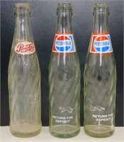 * 3 Pepsi 10 oz Bottles