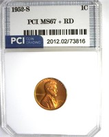 1952-S Cent MS67+ RD LISTS $1200