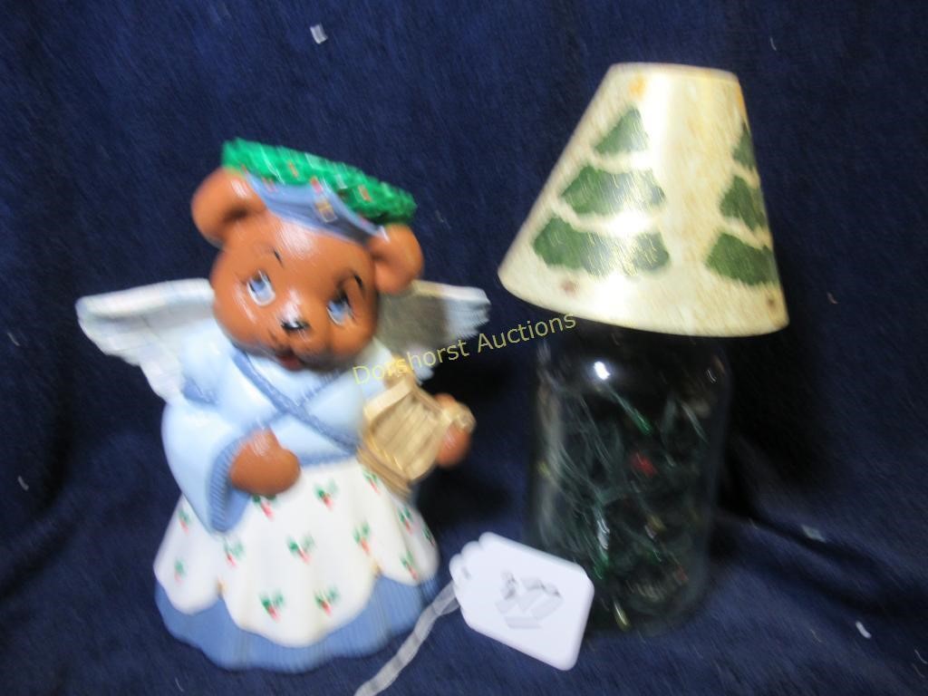 HANDCRAFTED CERAMIC BEAR & BATTERY CHRISTMAS