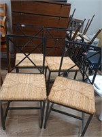 Metal and wicker chairs