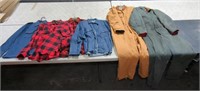MEN'S LARGE/XL BUTTON UP SHIRTS & COVERALLS