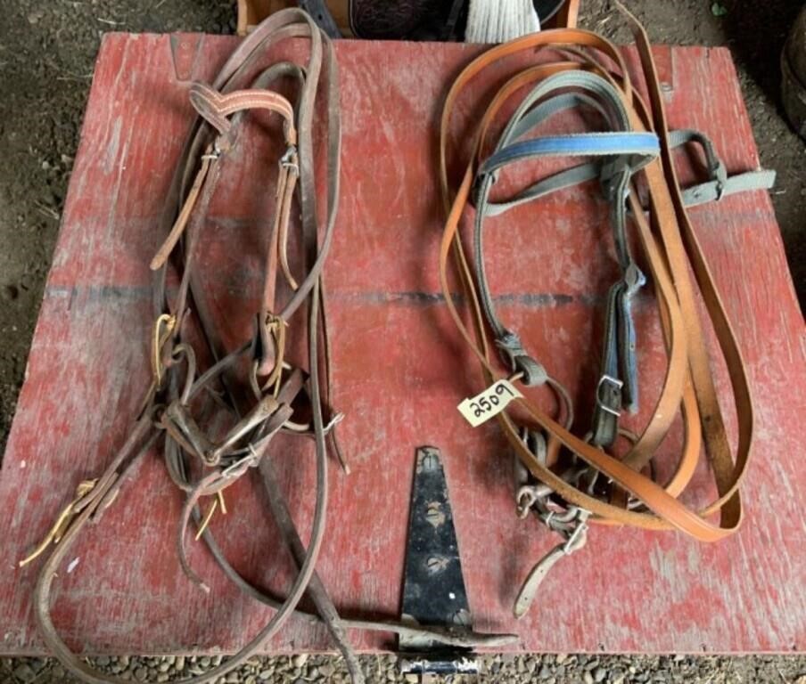 2 Leather Bridles c/w Snaffle Bits