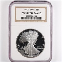 1990-S Proof Silver Eagle NGC PF69 UC