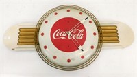 Coca-Cola advertising clock. Metal with masonite