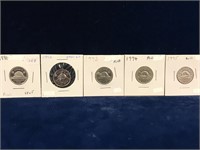1991, 92, 93, 94, 95 Canadian Nickels  PL63