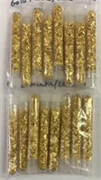 (16) Vials Gold Leaf Foil Flakes