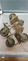 6 vintage Bassick 2-inch casters