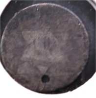 3 CENT SILVER NO DATE HOLE
