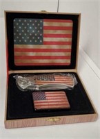 Buck Knife & Lighter in Wooden Gift Box JC