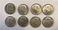 (8) - 1966 Kennedy 1/2 Dollars