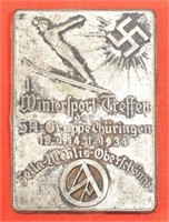1934 SA Gruppe Thuringen Wintersport Meet Badge
