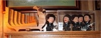 Beatles Figures & Peacock Candle Holder