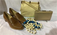 2 Vintage purses, new pair of parade shoes, size