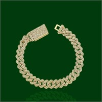 14K YELLOW GOLD 5.45CT DIAMOND CUBAN LINK BRACELET