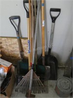 Lot shovels and rakes