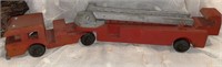 Vintage Wooden Ladder Fire Truck by J.M. Fisher,