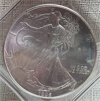 1995 UNC Silver American Eagle Dollar Coin, 1oz