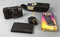 Antique cameras and calculator