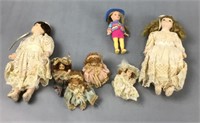 Antique dolls - mostly porcelain