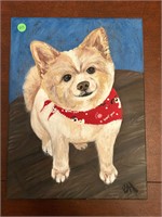 Canvas Painting: Dog with Bandana