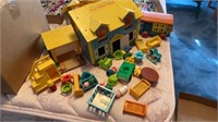 FISHER PRICE VINTAGE PLAY HOUSE, TRAIN CAR AND
